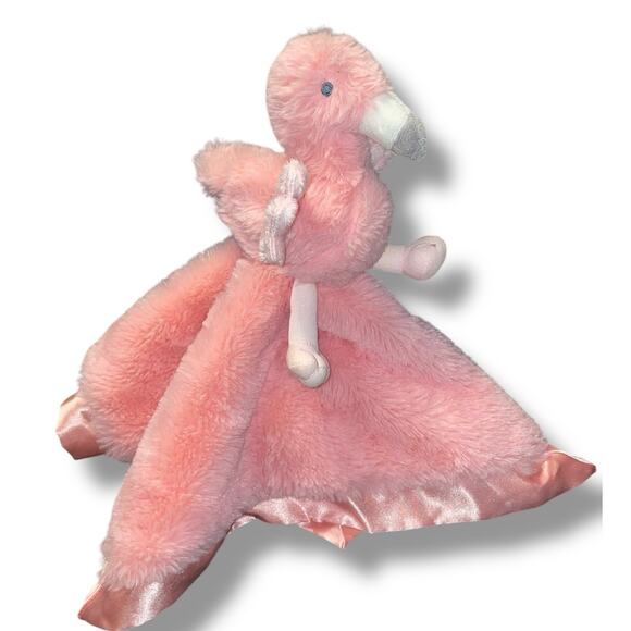 Cloud Island 14" Flamingo Lovey Plush Security Blanket Satin Trim Nursery Gift - Picture 12 of 12